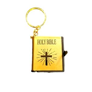 Holy Bible Keychain -  A Mini Print of the Holy Bible on a Keychain